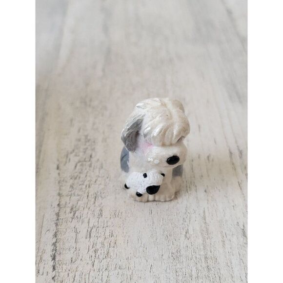 Mini shepherd sheepdog flocked pet accessory toy figure - Picture 2 of 6